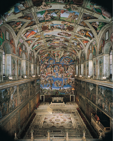 Interior of the Sistine Chapel, Michelangelo