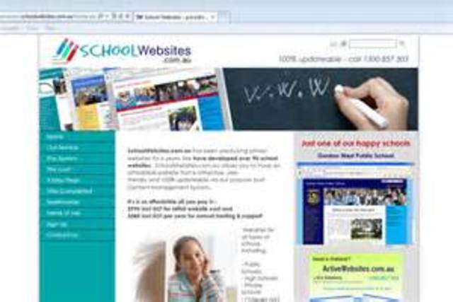 Student designed webpages for school site