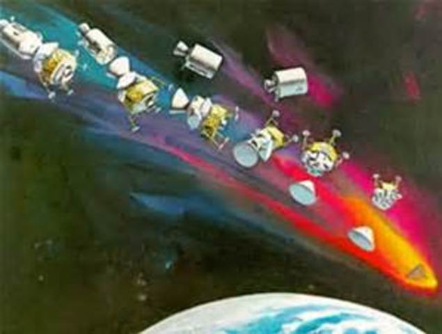 Apollo 13 crew begins re-entry