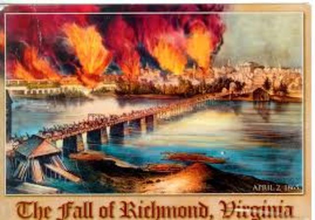 The Confederate capitol of Richmond, Virginia falls or is captured by the Union army