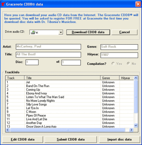CDDB, a database for software applications to look up audio CD (compact disc) information over the Internet.