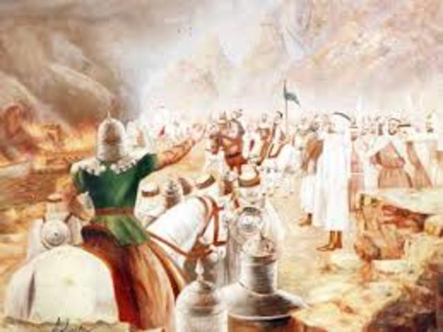 Muslims conquer much of the Middle East.