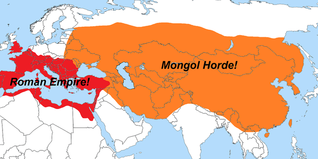 The Mongol Empire reaches its peak.