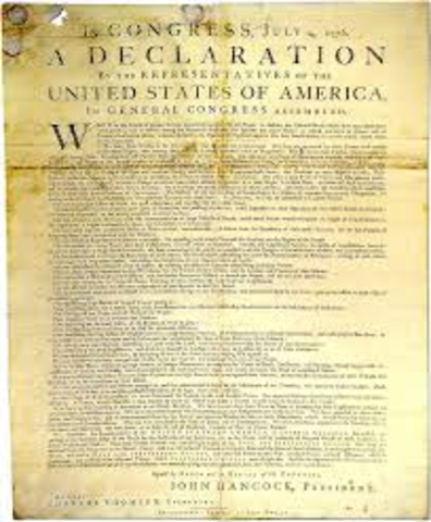 la déclaration d`indépendance du 4 juillet 1776