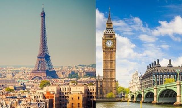 He went to London and Paris.