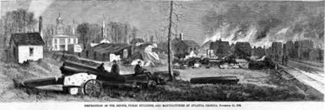 Union General William T. SHerman burns Atlanta, Ga. to the ground and begins his march to the sea.