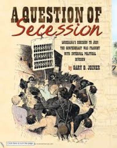 Lousiana secedes from the Union