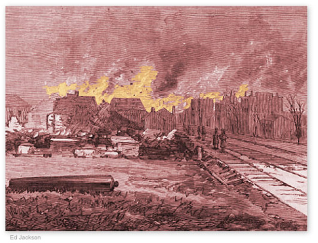 Union Gen. William T. Sherman burns Atlanta, GA. to the ground and begins his march to the sea