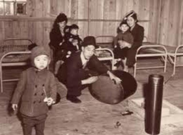 Relocation of Japanese-Americans to camps.