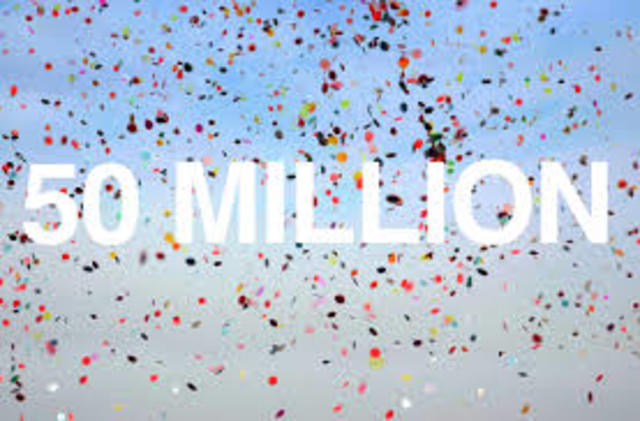 achieved 50 milolion users