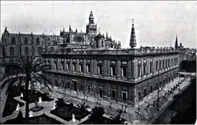 Se funda la casa de contratacion en sevilla para controlar el comercio en America