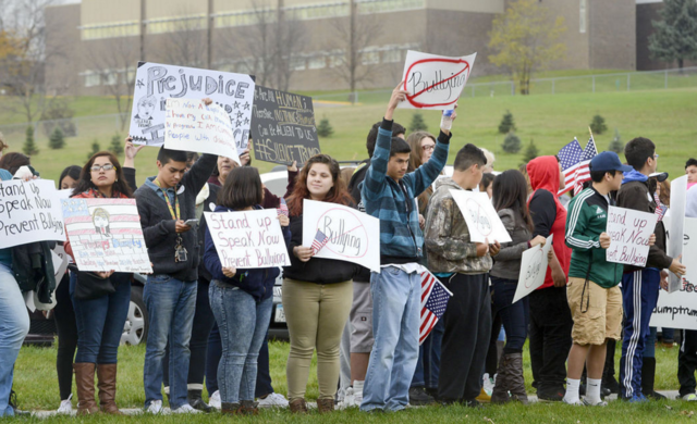 About 650 protest Trump visit to West High in Sioux City
