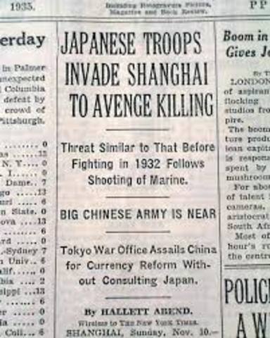 Japan invades China