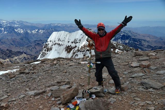 Mark and his team are exausted but finally summited Aconcagua.