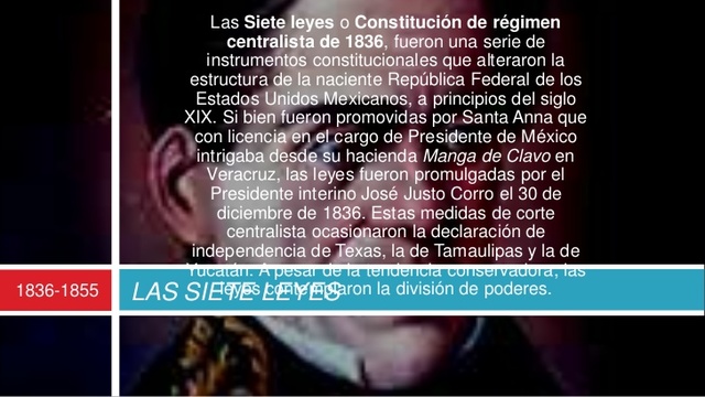 Las 7 leyes constitucionales de la República Méxicana