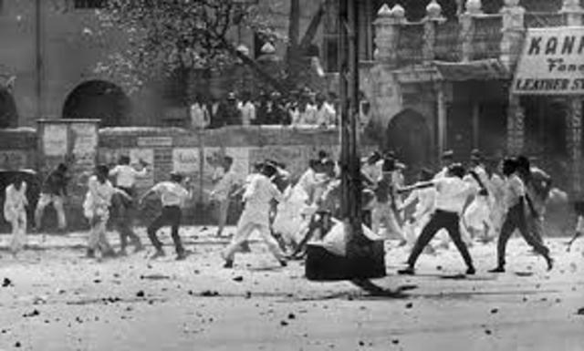 Riots between Hindus and Muslims