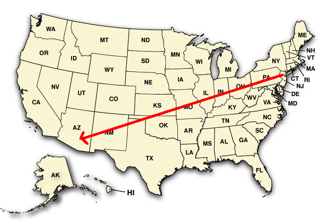 Fui de Nueva Jersey a Arizona