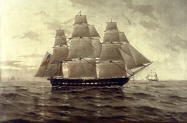 British ship Leopard attacks the Chesapeake off of Virginia