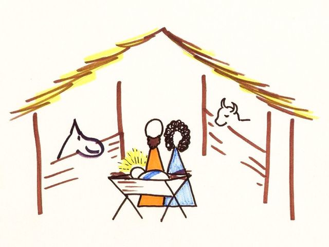 Jesus is visited by the Sheperds and Wise Men