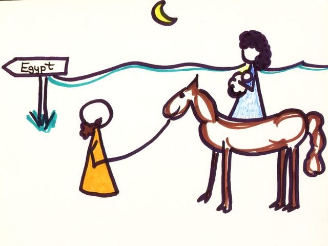 Mary and Joseph flee to Egypt