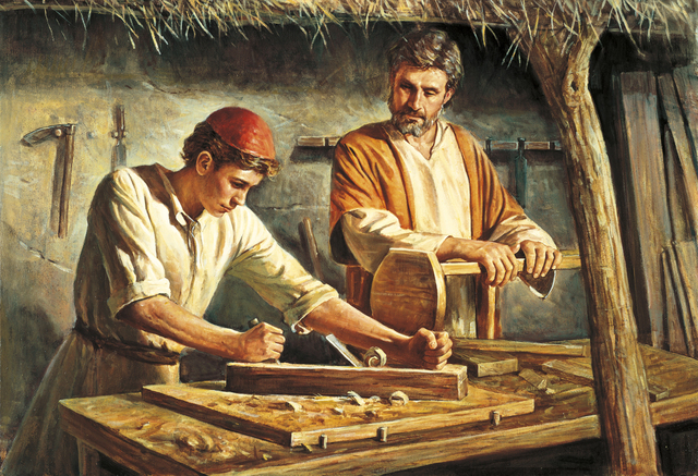 Jesus works as a carpenter