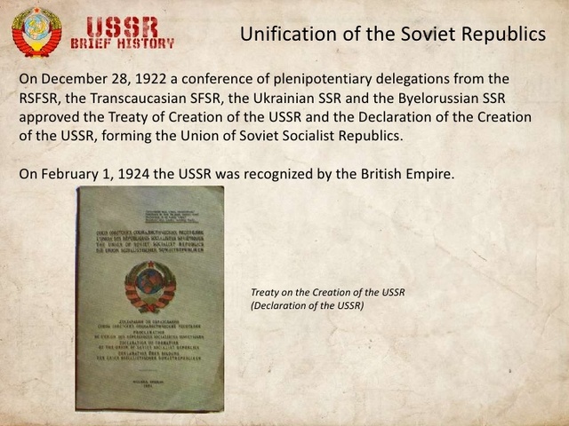 The creation of the USSR