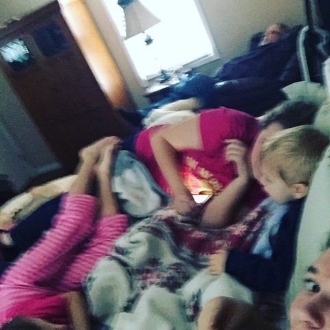 family taking a nap together lol