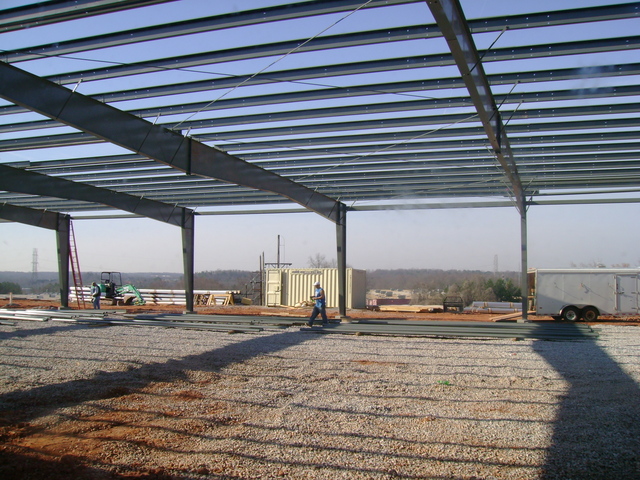 Support beams for roof installed