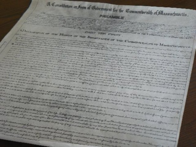 The Massachusetts Constitution goes in effect