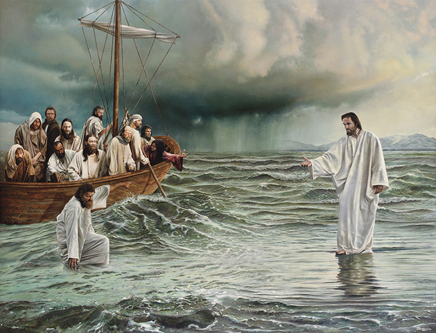 Jesus walks on water