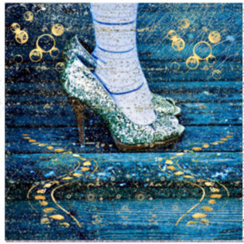 Dresses up in mom's heels, and sings for family!