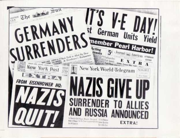 VE Day ( victory in Europe) Nazis surrender