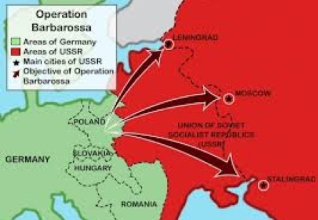Operation Barbarossa code name for german attack on the Soviet Union