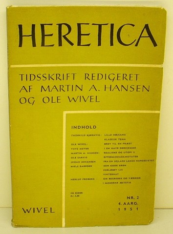 Tidsskriftet Heretica udgives første gang