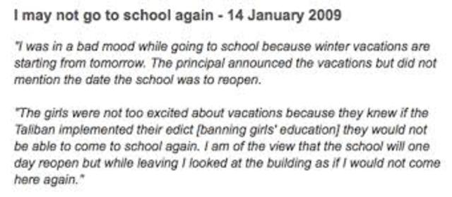 Malala's blog attracts global attention