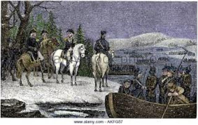 Redcoats push Washington’s army across the Delaware River into Pennsylvania