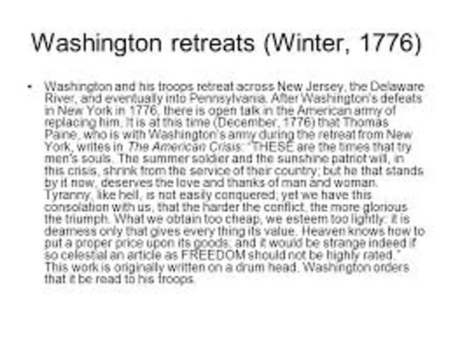 redcoats push washington's army across the delaware river into pennsylvania