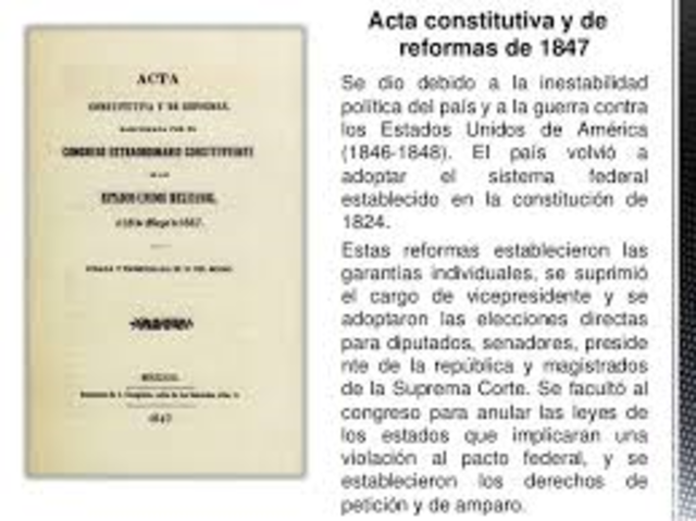 Acta constitutiva y de reformas de 1847