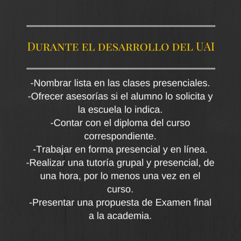 Durante el desarrollo de la UAI
