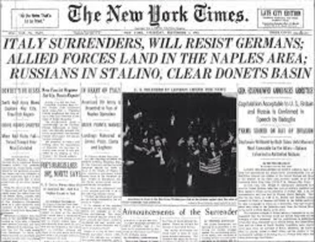 Italy Surrenders.