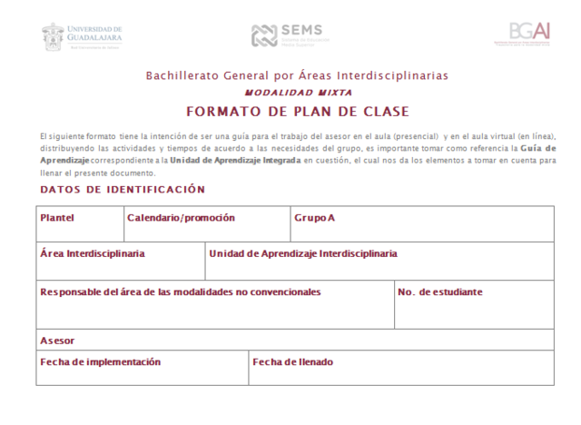 Llenar el Plan Clase