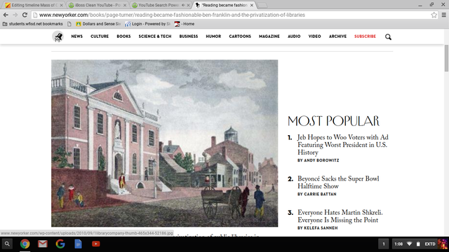 Ben Frankiln Finds First Public Library