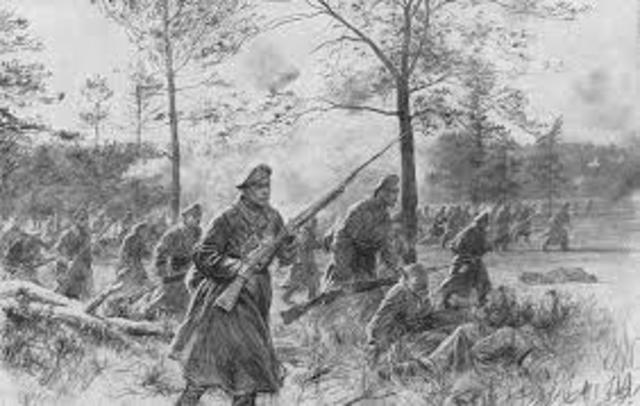 Batalla de Tannemberg (Alemania derrota a Rusia).