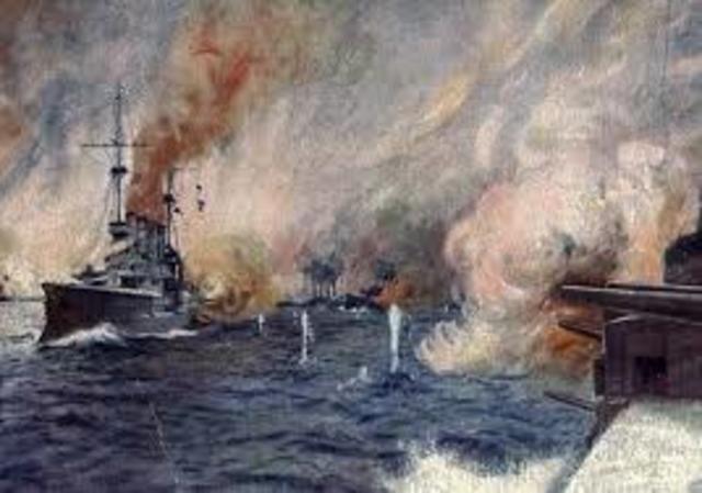 Batalla naval de Jutlandia, entre ingleses y alemanes.