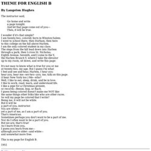 "Theme For English B"