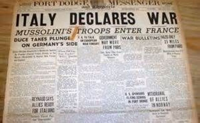 Italy enters war.
