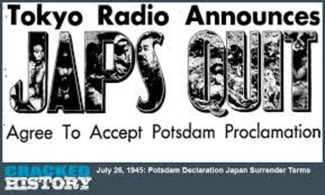 demanded Japanese surrender or “prompt and utter destruction”