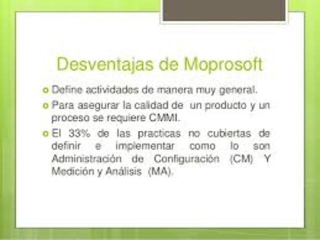 DESVENTAJAS DE MOPROSOFT