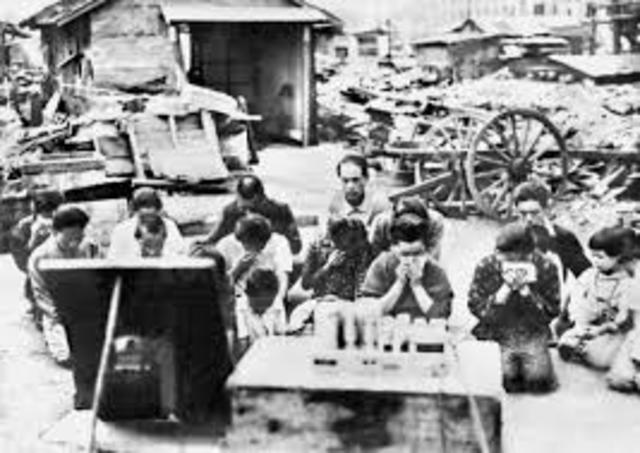 Emperor Hirohito surrendered over the radio