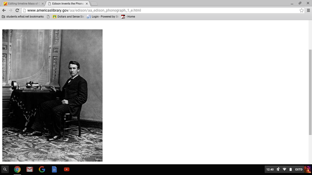 Thomas Edison invents Phonograph